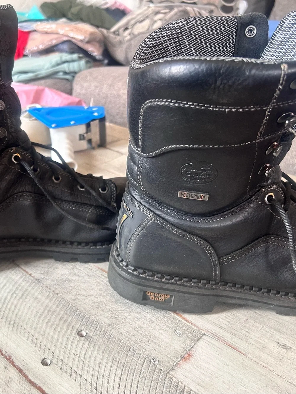 Men’s 9” Georgia Logger Boot Black Work Steel Toe Boots GB0072  ASTM F2413-18